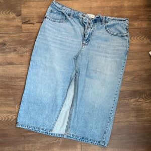 Abercrombie & Fitch Light Blue Denim Midi Skirt - 32